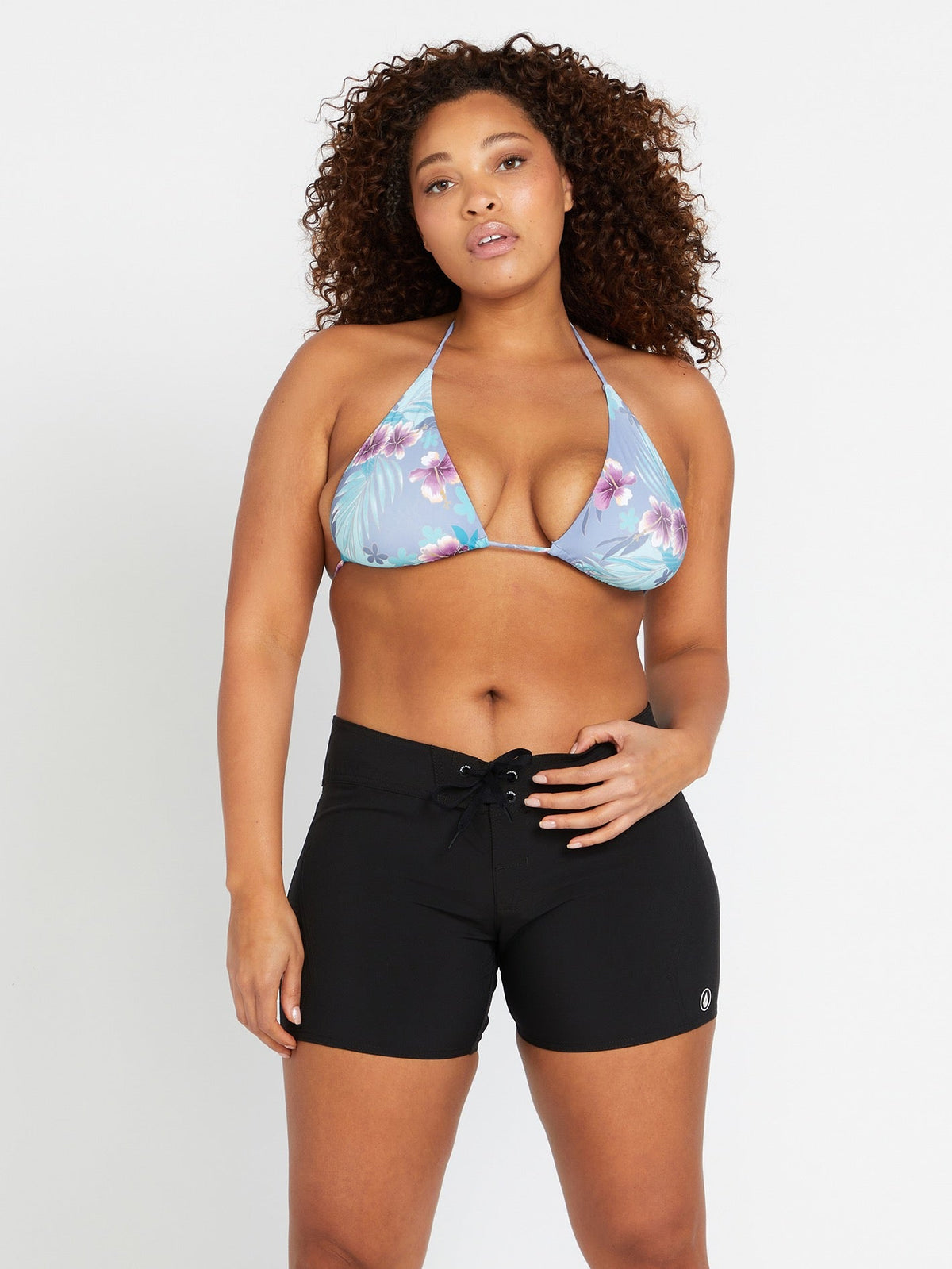 Women's Simply Solid Front-Tie Boardshorts