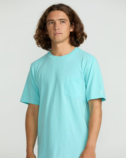 Men's Solid Short Sleeve Shirt Pocket Tee