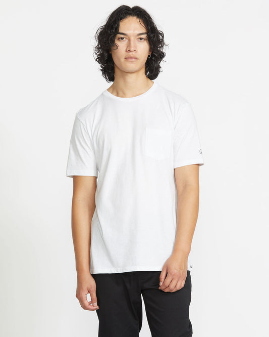 Men's Solid Short Sleeve Shirt Pocket Tee