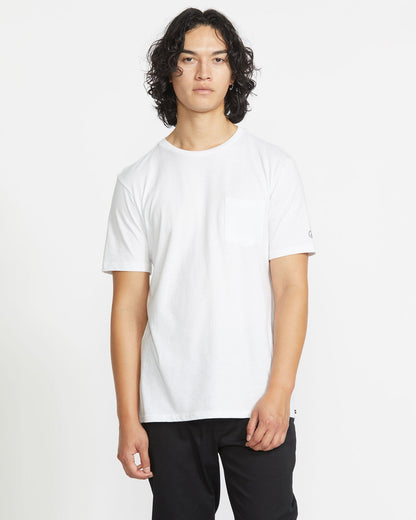 Men's Solid Short Sleeve Shirt Pocket Tee
