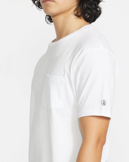 Men's Solid Short Sleeve Shirt Pocket Tee