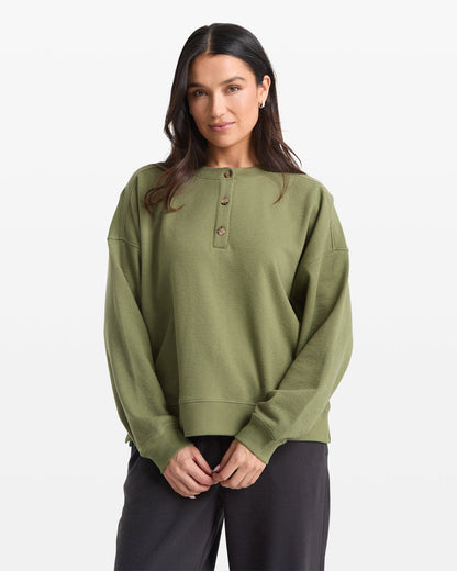 Women's Lived In Fleece Henley