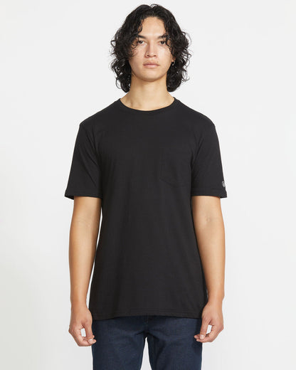 Men's Solid Short Sleeve Shirt Pocket Tee